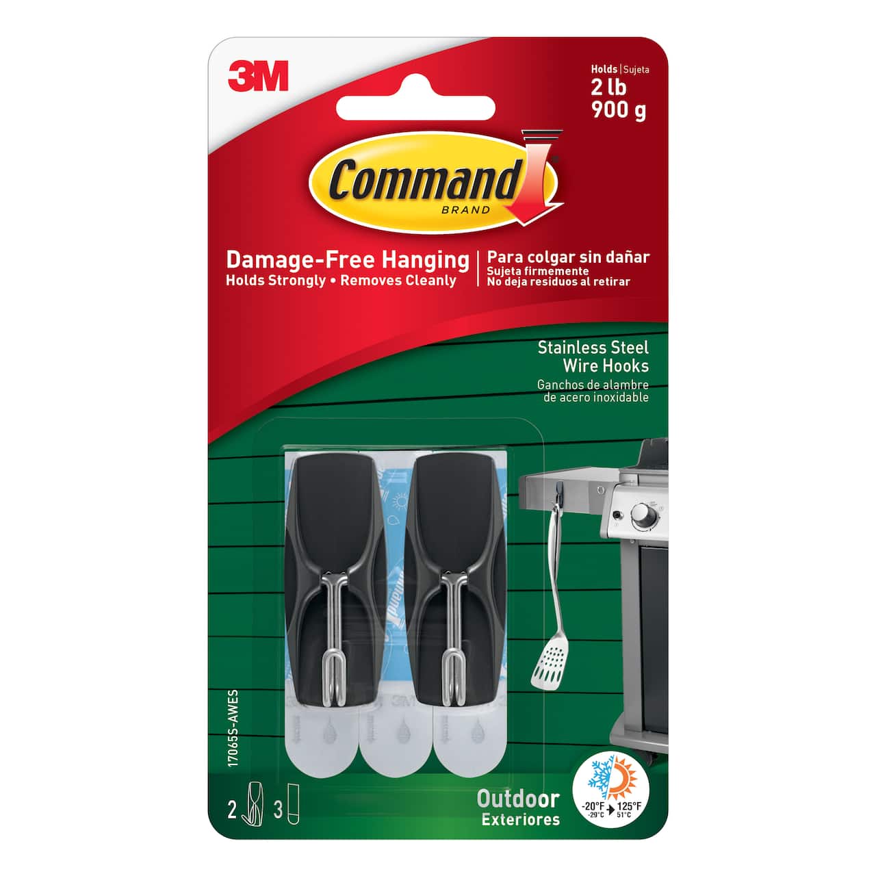 3M Command™ Outdoor Stainless Steel Wire Hooks
